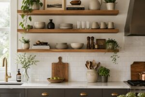 Open Kitchen Shelves Organization Ideas